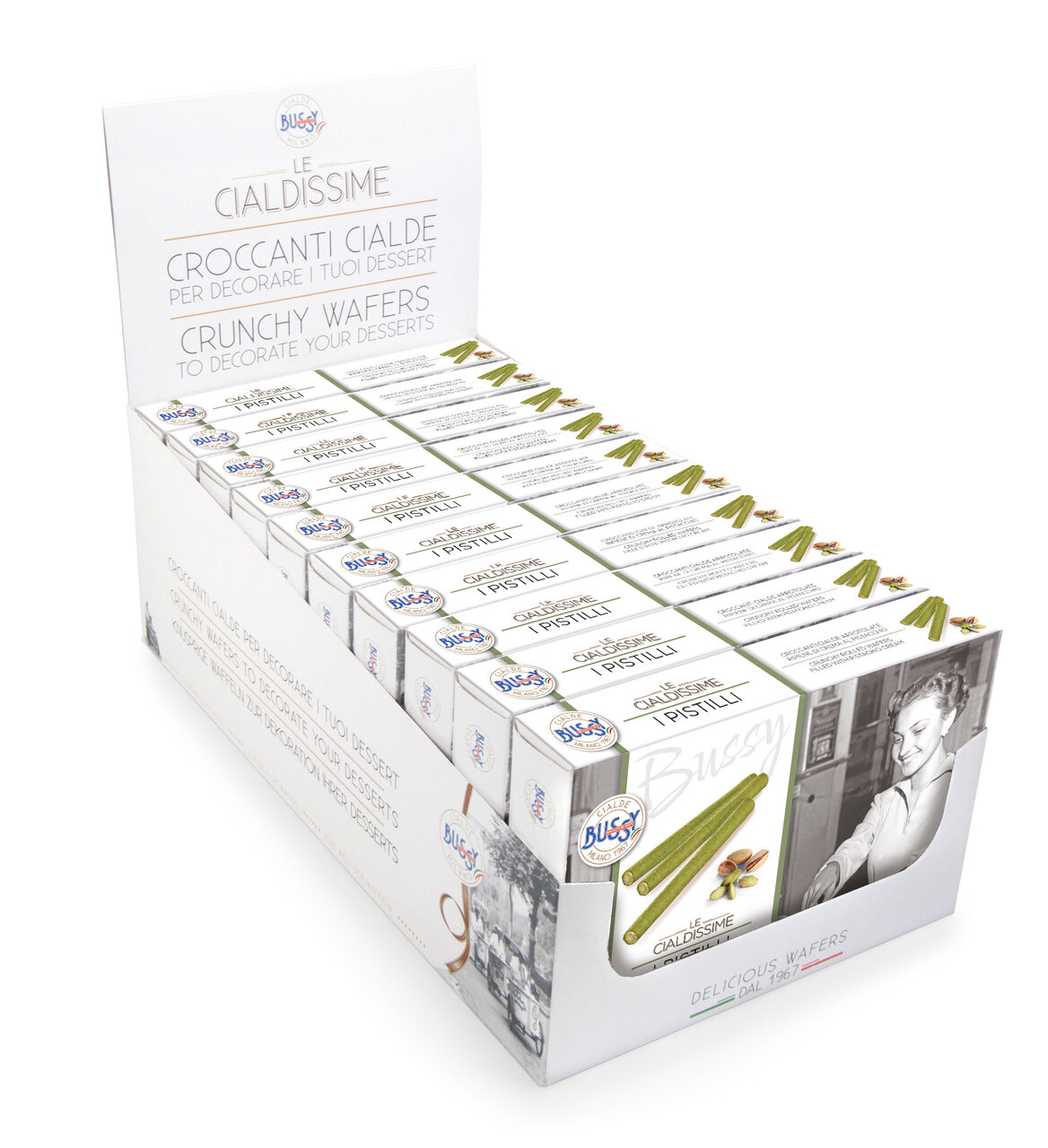 LE CIALDISSIME - I PISTILLI - rolled wafer straws filled with pistachio cream. Image