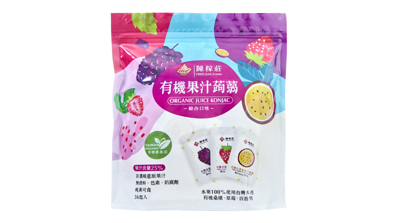 Organic Juice Konjac - Mixed Flavors (Mulberry, Strawberry, Passion Fruit) Image