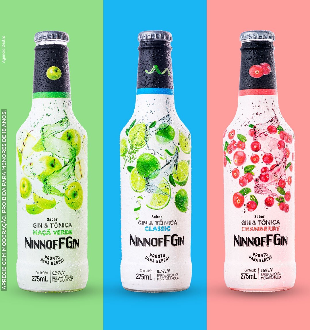 NINNOFFGIN Dry Gin, Gin Appetizer, Gin-Based Drinks, Ready to Drink (RTD) Ice Cocktail with Gin, Tonic Water and Fruits (Carbonated) Image