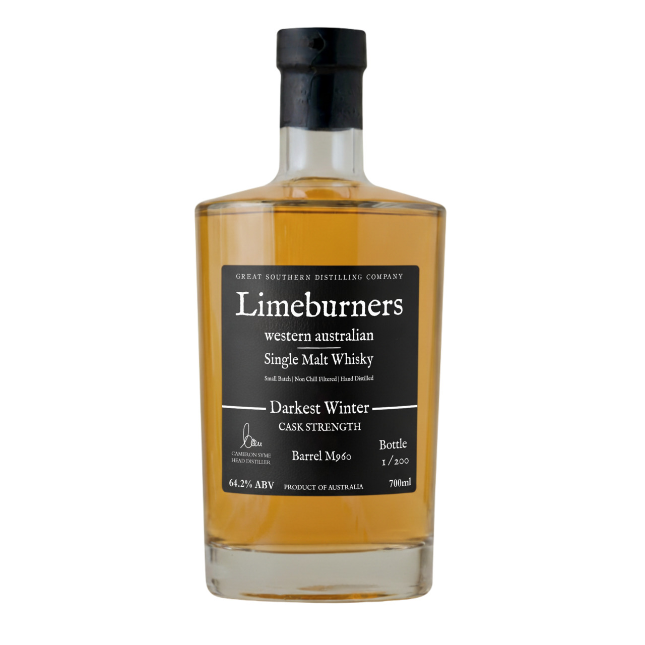 Limeburners Single Malt Darkest Winter Cask Strength Whisky — Barrel M960 (64.2% ABV) Image