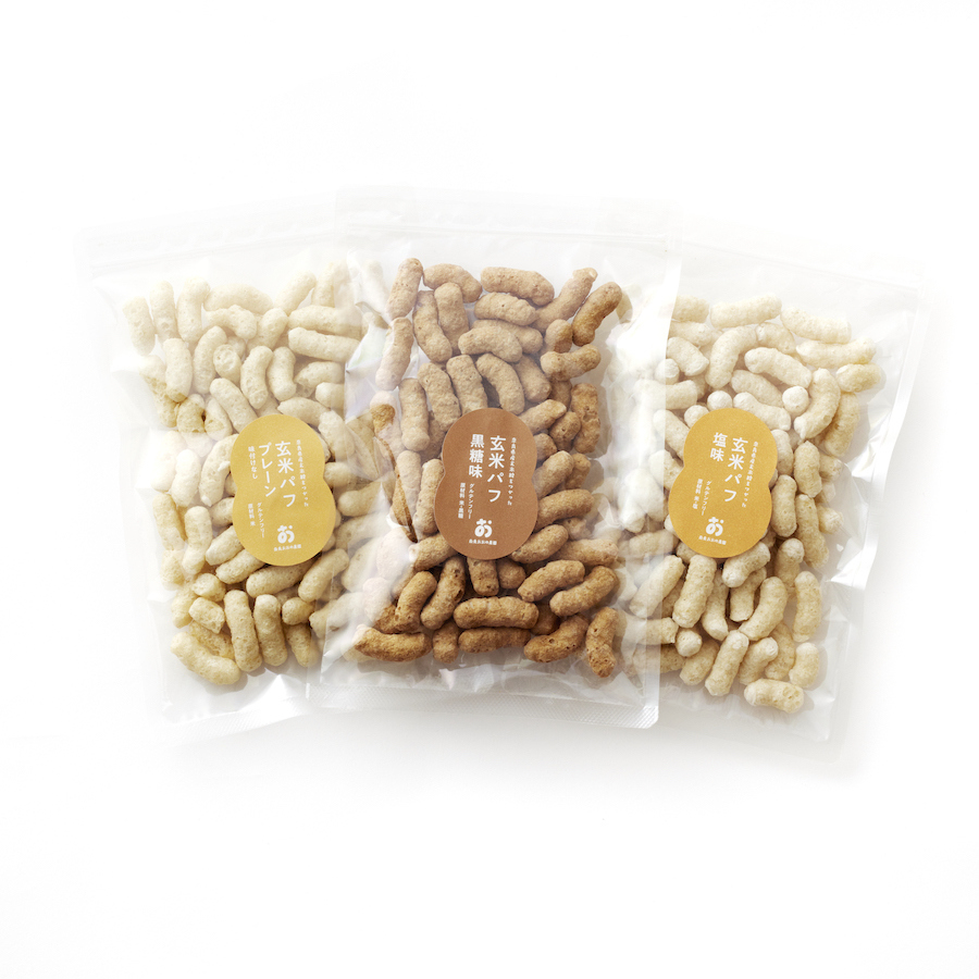 グルテンフリーのお米スナック「玄米パフ」70g イメージ