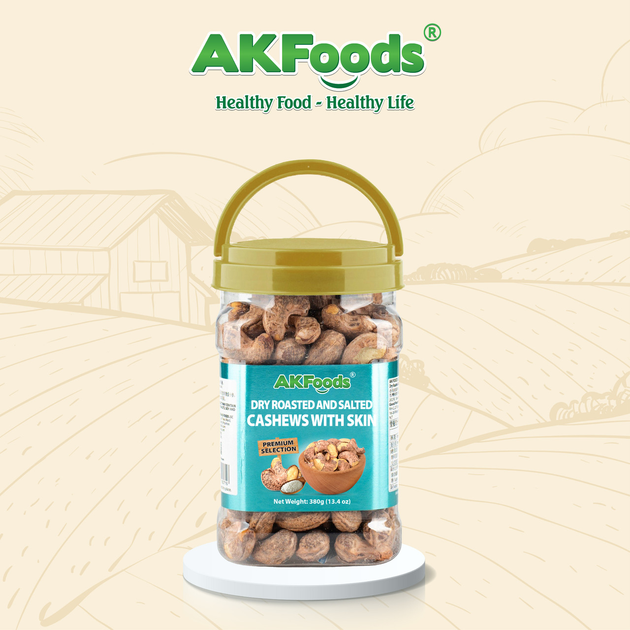 Dry Roasted and Salted Cashews with skin Image