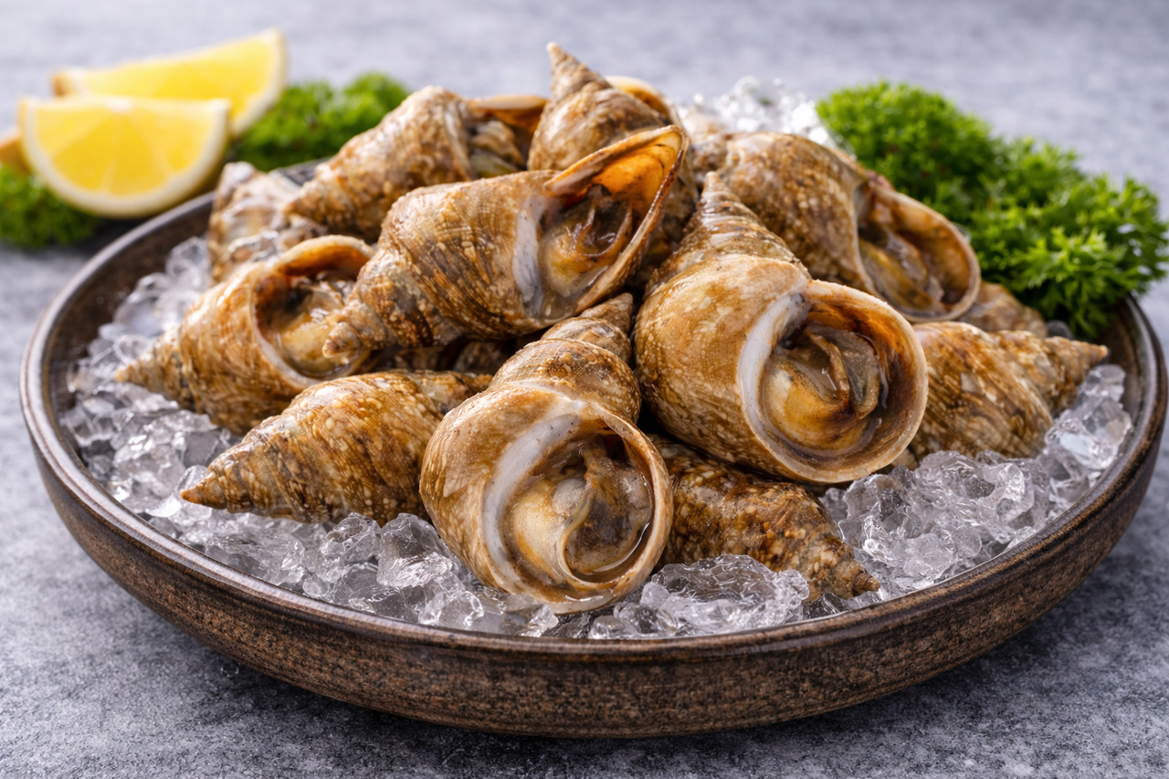 Frozen raw brown whelk Image