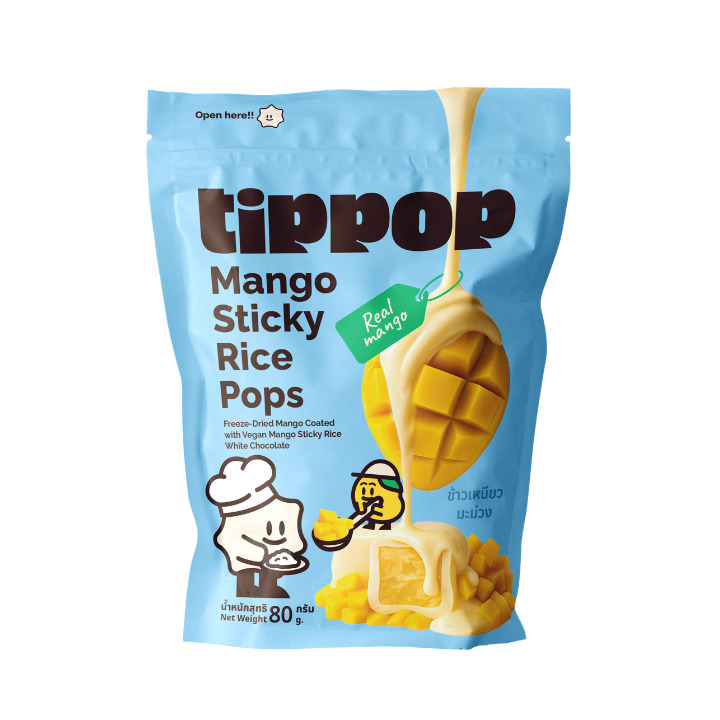 TiPPOP Vegan Mango Sticky Rice Pops (Freezed Dried Mango Covered with Mango Sticky Rice Flavored White Chocolate)  Image