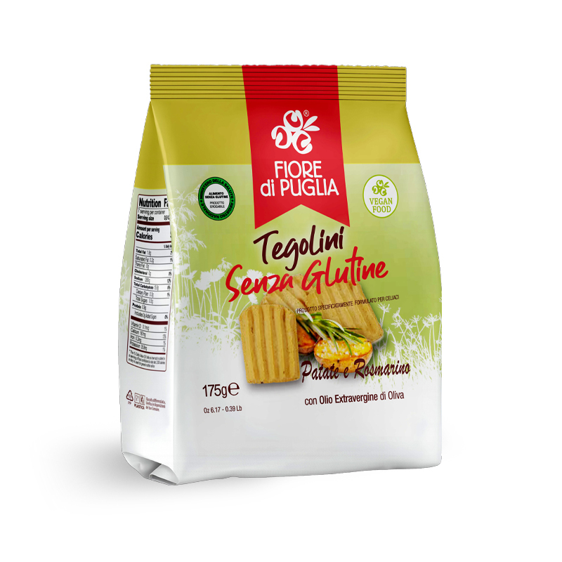 Fiore di Puglia Gluten-Free Tegolini – Potato & Rosemary, 175g Image