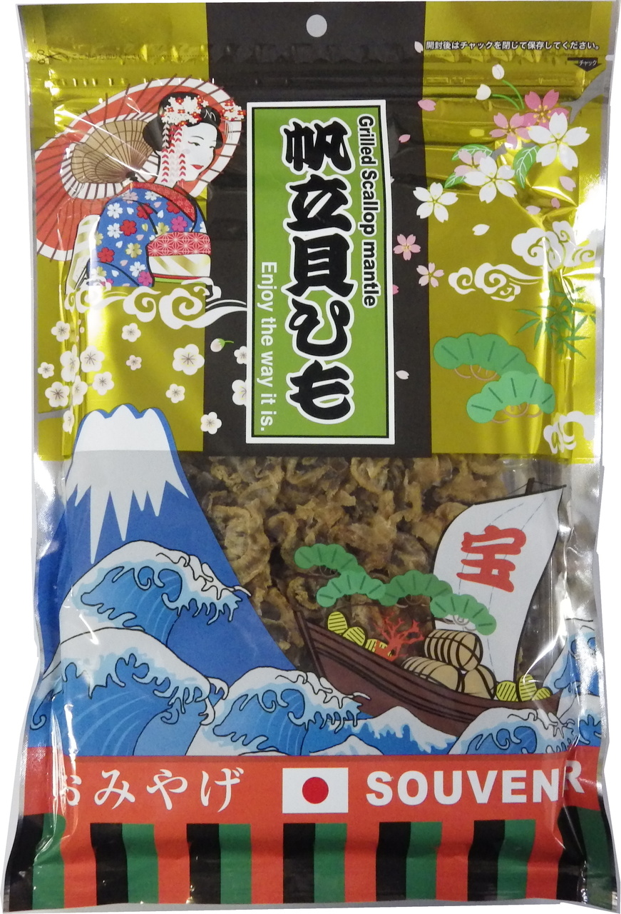 Seasoned and grilled strings from scallop shell Image