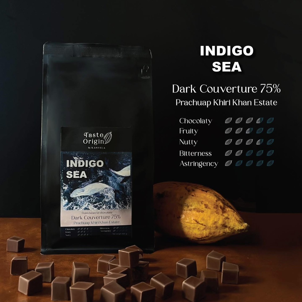 ダークチョコレート75%(クーベルチュールチョコレート)テイストオリジンブランド イメージ