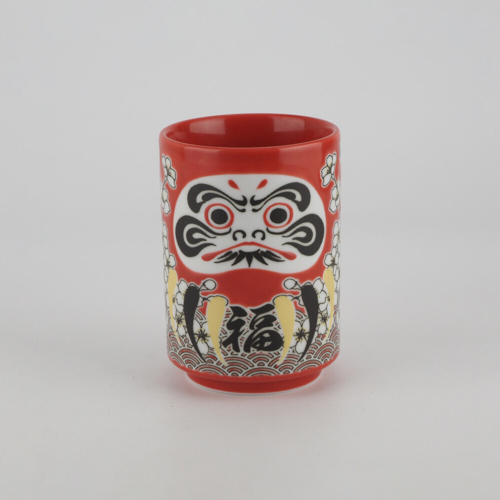 桜だるま 寿司湯呑（赤） Image