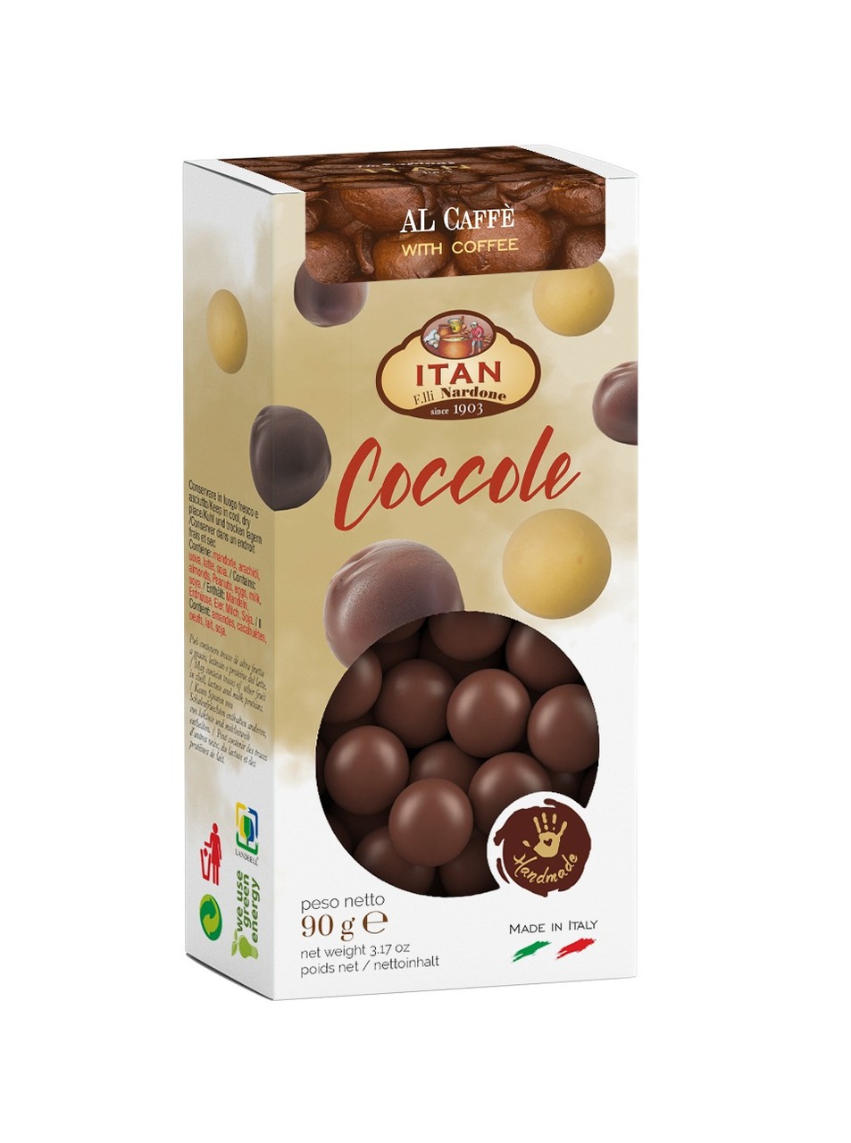 COCCOLE SOFT WHITE NOUGAT DRAGEES COVERED WITH CHOCOLATE イメージ