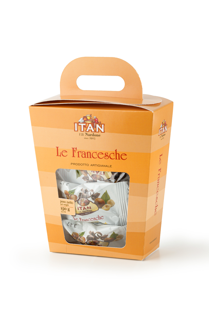 LE FRANCESCHE LITTLE CHOCOLATE WITH GIANDUIA PASTE, NUTS GRAINS , RHUM COVERED BY CHOCOLATE GR 12 PACKED IN BOX OF 150GR イメージ