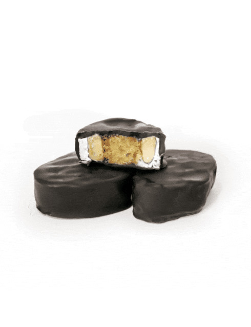 PANNARDINI SMALL NOUGAT STUFFED WITH SPONGE CAKE , SOAKED LIQUOR AND COVERED WITH DARK CHOCOLATE IN BOX GR 250 イメージ