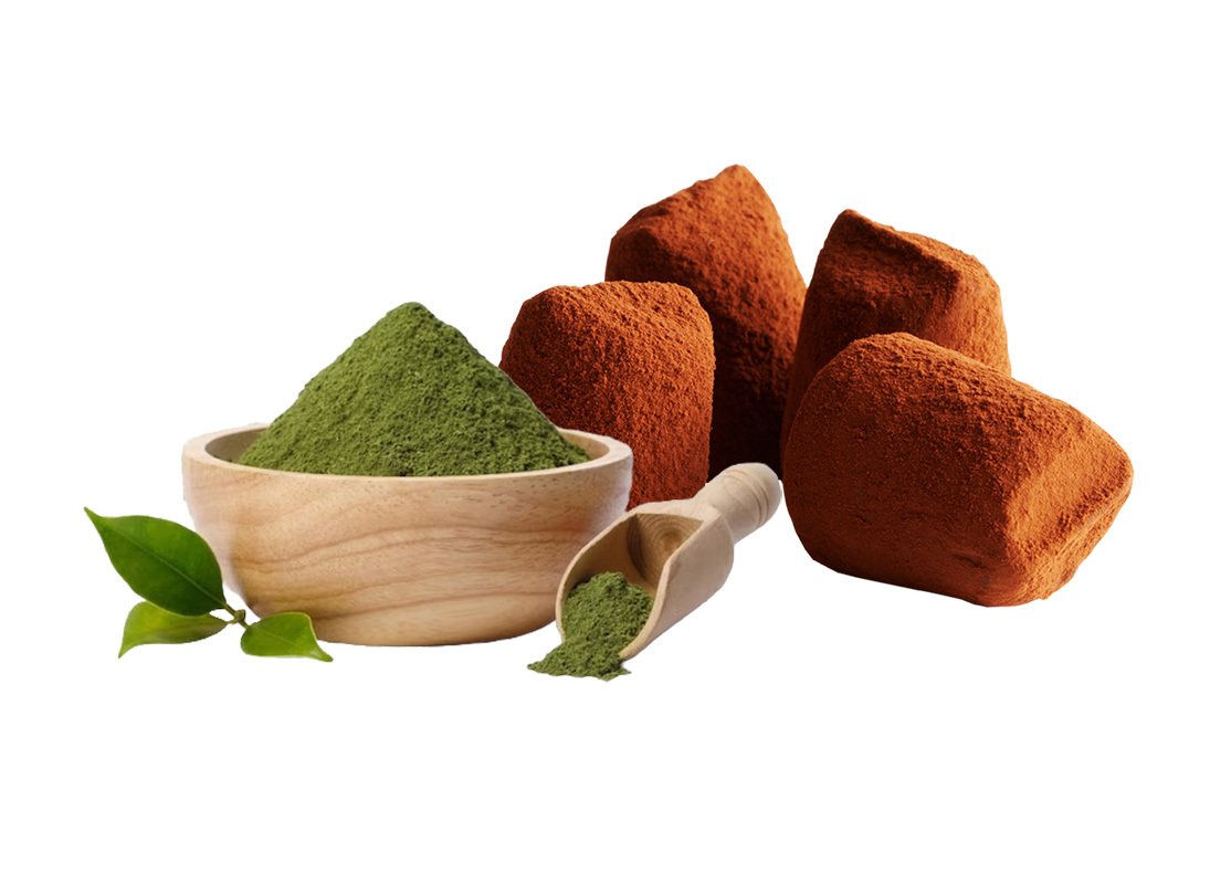 French cocoa truffles with matcha tea Image
