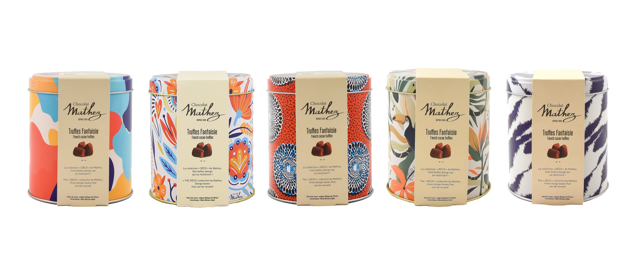 Reusable tin with French cocoa truffles Image