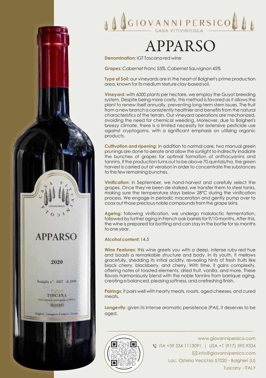 Giovanni Persico Apparso Toscana Red IGT Image