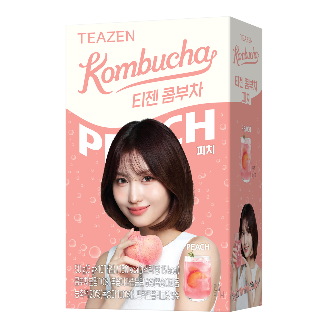 TEAZEN Peach Kombucha (Powdered Drink) 10 Sticks Image