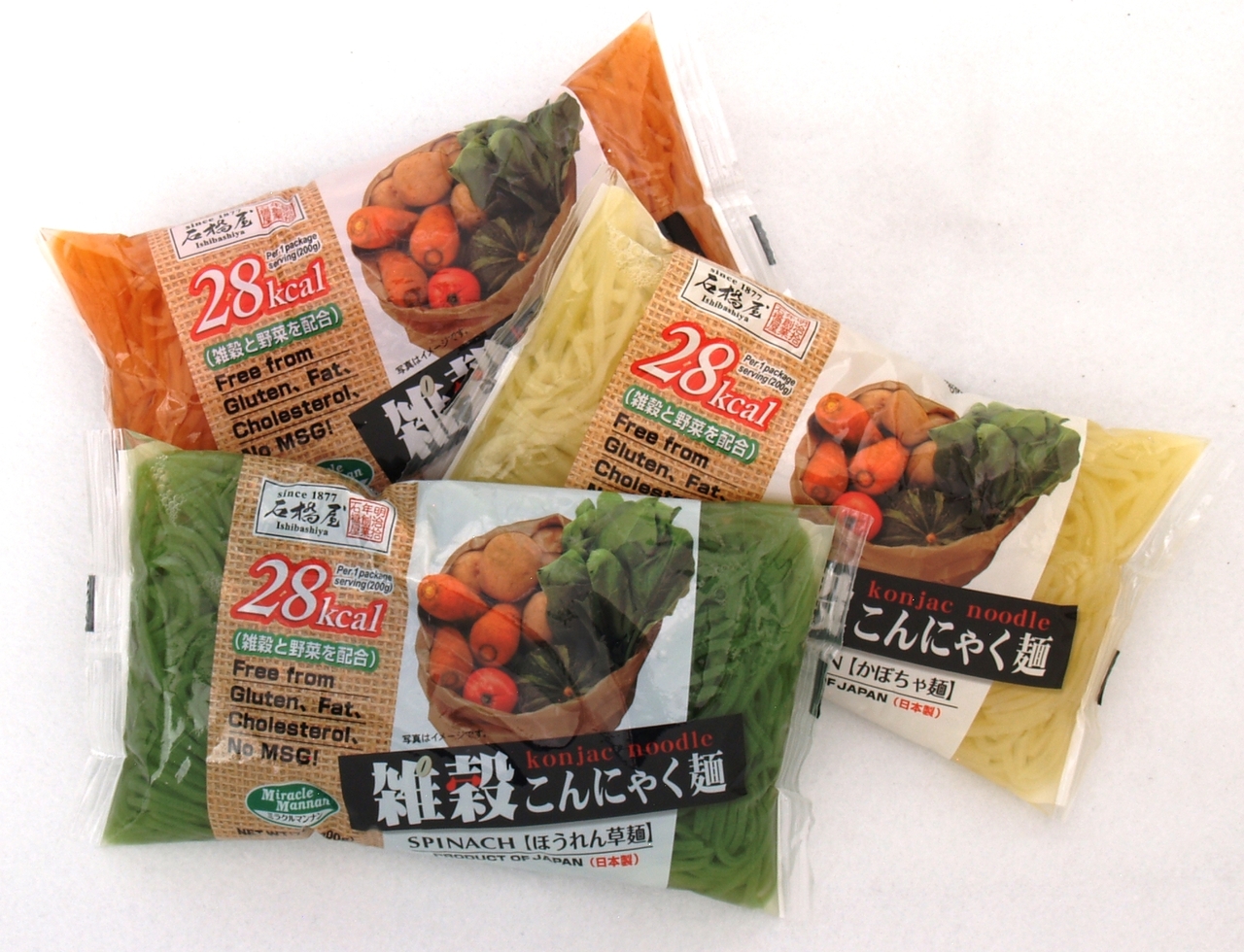 Konjac Noodles (Spinach, Pumpkin, Carrot) Image