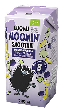 Moomin Organic Smoothie Banana Blueberry 2 dl　ムーミン オーガニックスムージー バナナ＆ブルーベリー 200ml イメージ