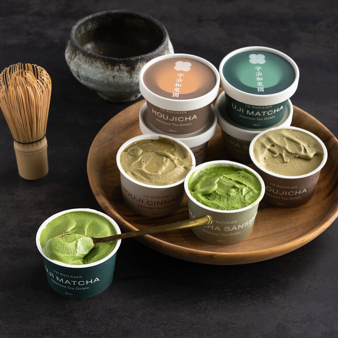 Tea shop-made, fragrant tea leaf gelato Image