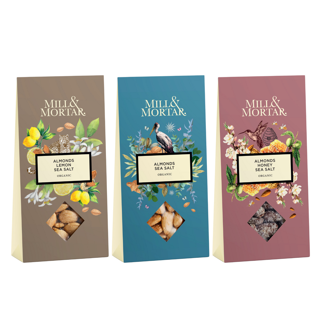 aa Almond snacks, sweet and savory versions. Organic by Mill & Mortar Image