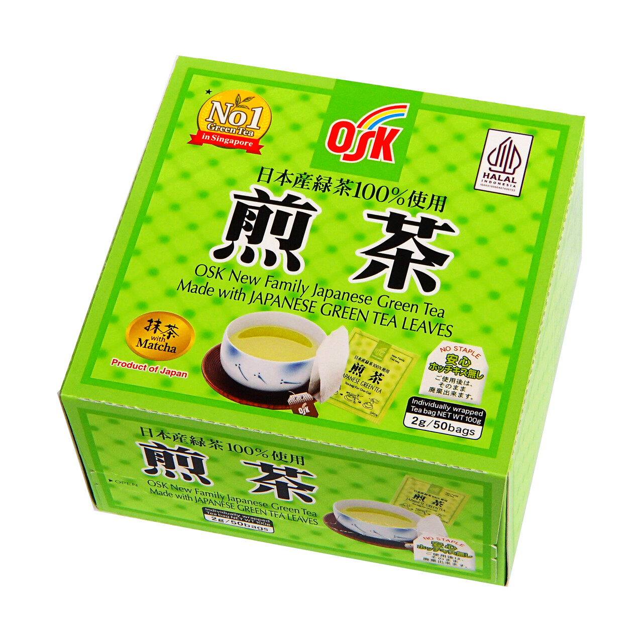 OSK NEW FAMILY JAPANESE GREEN TEA 2G X 50P X 12PCS Image