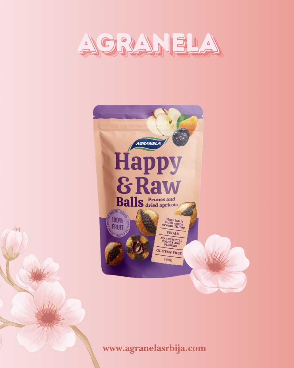 Happy Raw Balls prunes and apricot 144g Image