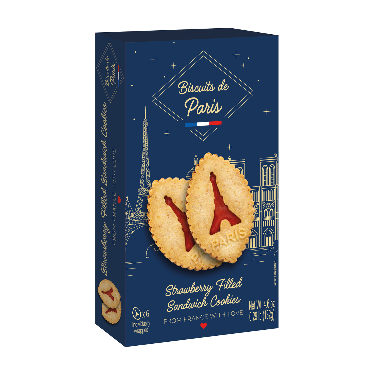 Strawberry Filled Sandwich Cookies - Biscuits de Paris Image