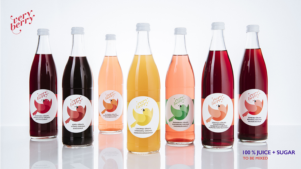 Very Berry natural syrups - cranberry, lemon, red currant, strawberry, quince, rhubarb, rowanberry Image