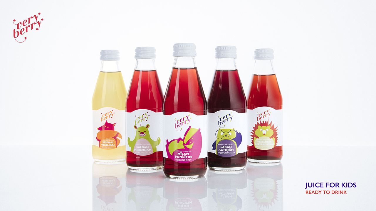 Very Berry juices for children - "Strong Health", "Good sleep", "Lovley Tummy", "Health protection", "Good eyesight" Image