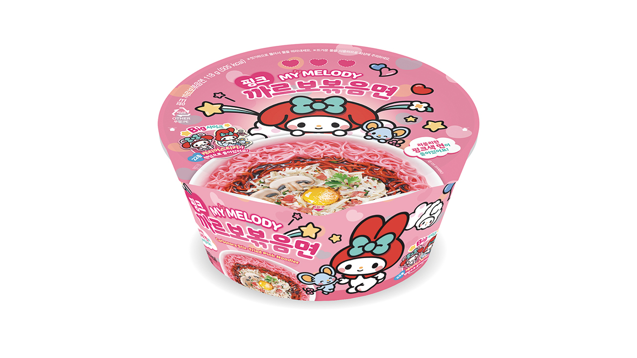 Sanrio Characters Stir-fried Cup noodles(Pink Carbonara/Black bean sauce) Image