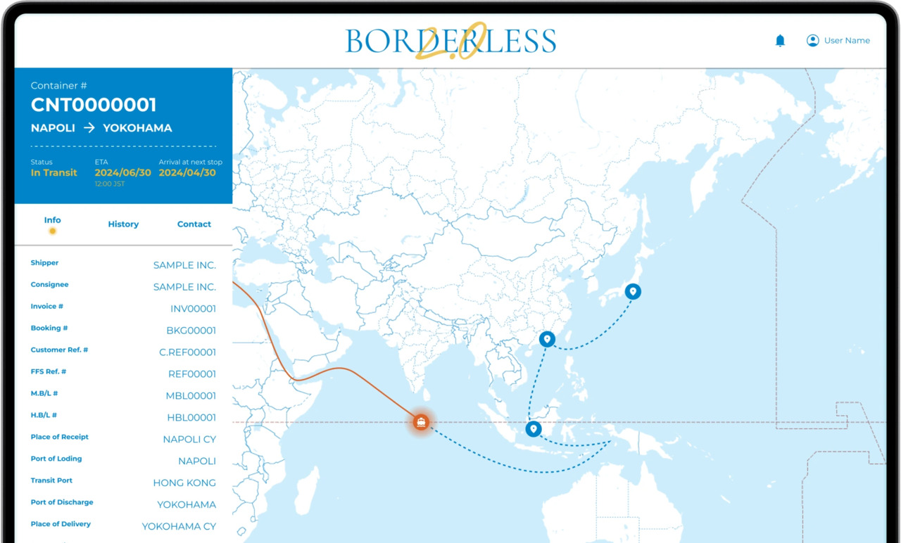 BORDERLESS2.0（国際物流荷主向けの顧客業務支援カスタマーポータル） Image