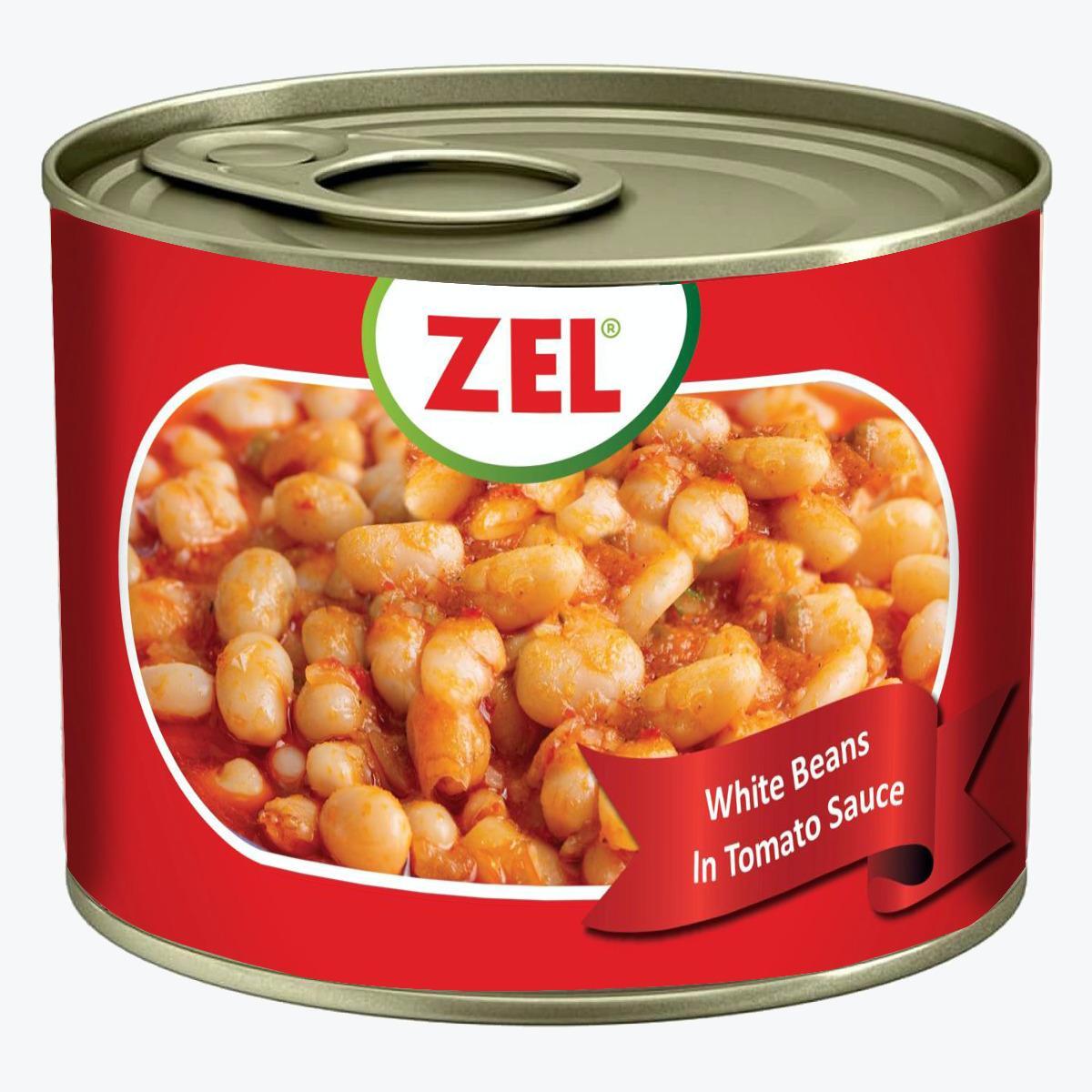 Canned White Beans in Tomato Sauce Image