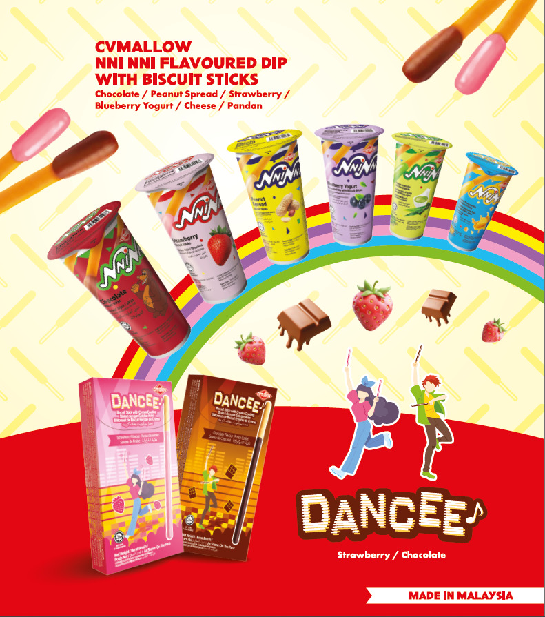 Flavoured Dipping Snack and Cream Coating Snack with Biscuit Stick Image