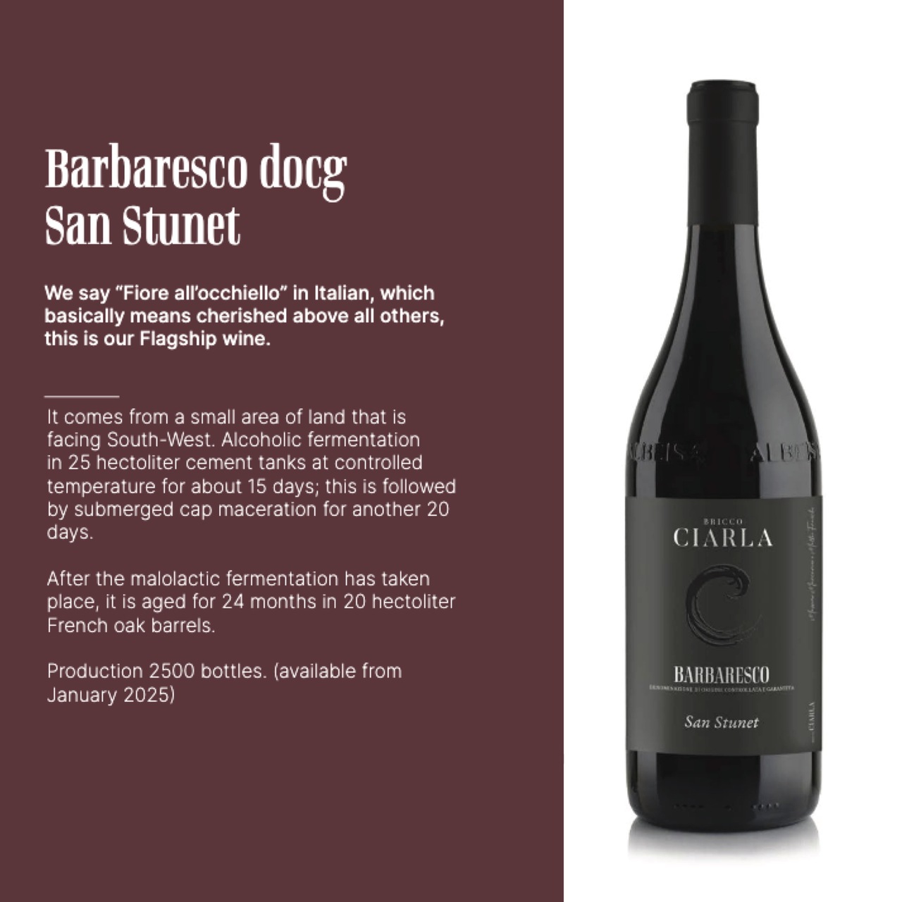 Bricco Ciarla Barbaresco San Stunet DOCG  Image