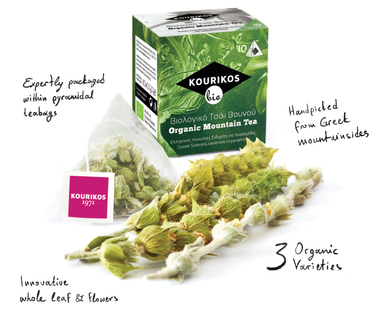 Greek Mountain Tea, pyramidal teabags Image