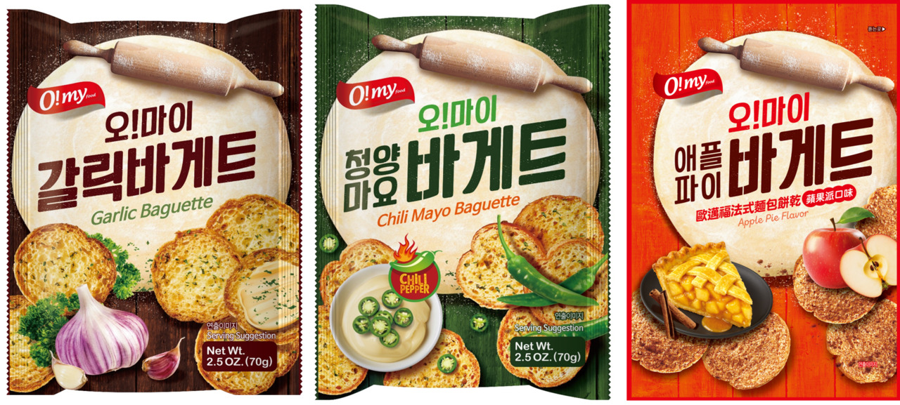 OMYバゲットスナック (ニンニク、チリ、アップルパイ) Image