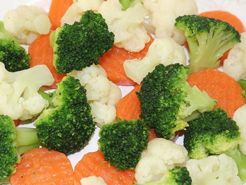 Vegetable products, such as quick-frozen diced onions, quick-frozen potatoes, quick-frozen broccoli, quick-frozen lotus root slices, pre-fried cauliflower, pre-fried corn balls, etc. Image