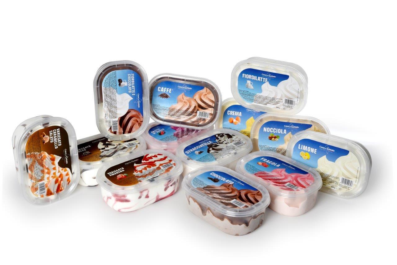 Gelato in plastic tub Image