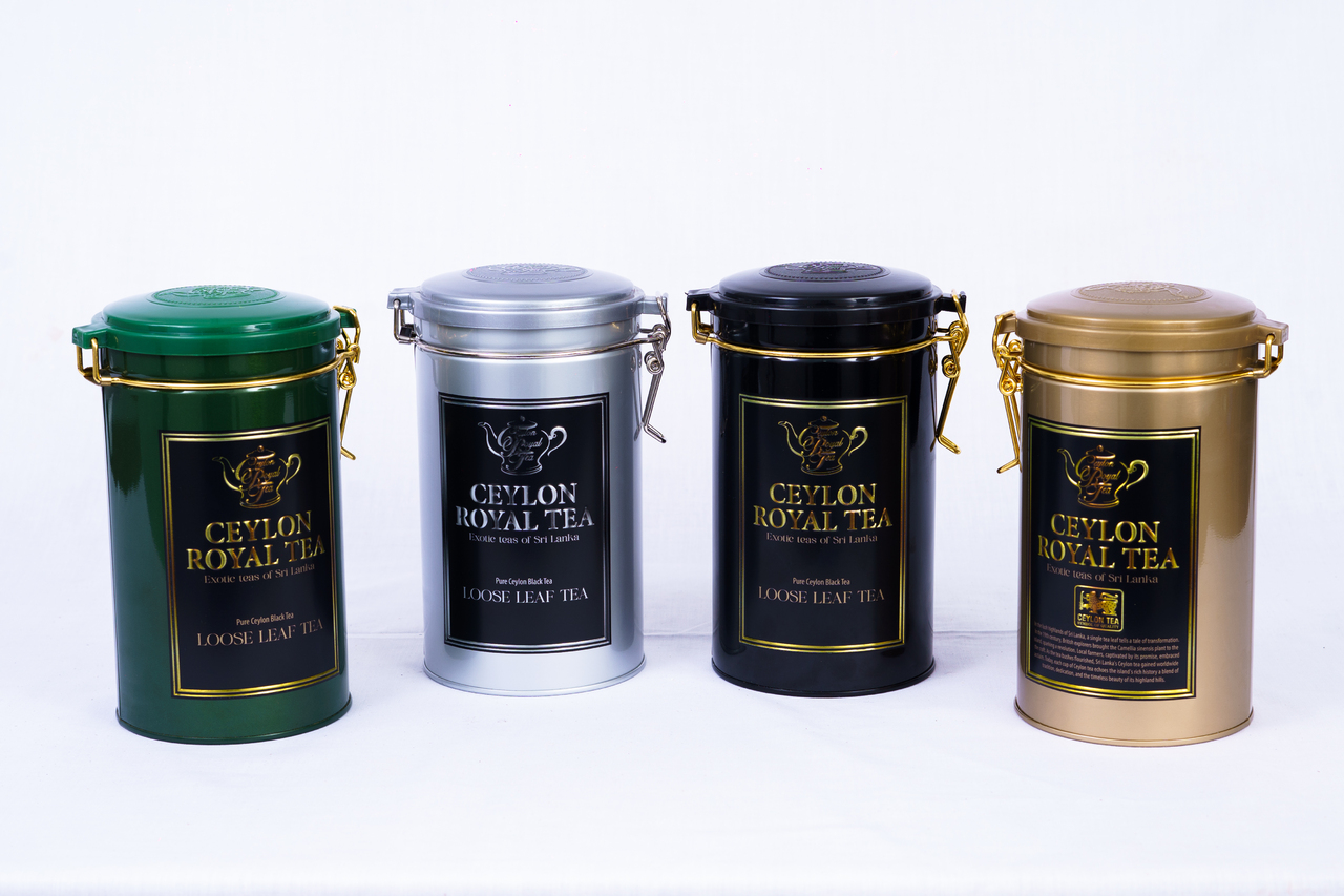 Ceylon Royal Tea Lockable Round Metal Caddy Gift Range Image
