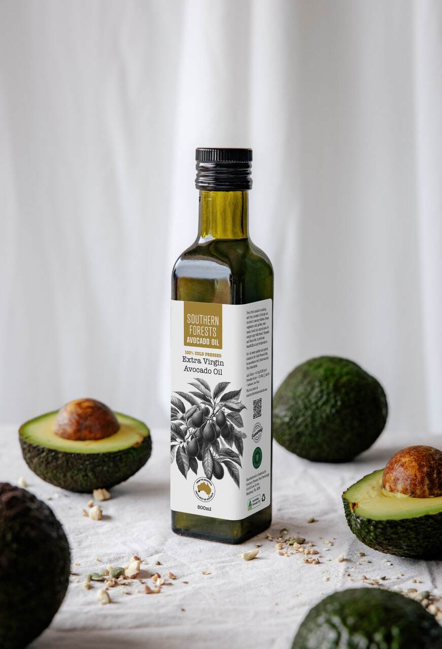 Extra Virgin Avocado Oil - 250ml Bottle - Square Glass Marasca Oil Bottle Image