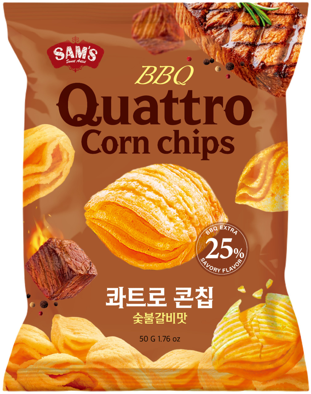 クワトロコーンチップ:バーベキュー味／チーズ味 イメージ