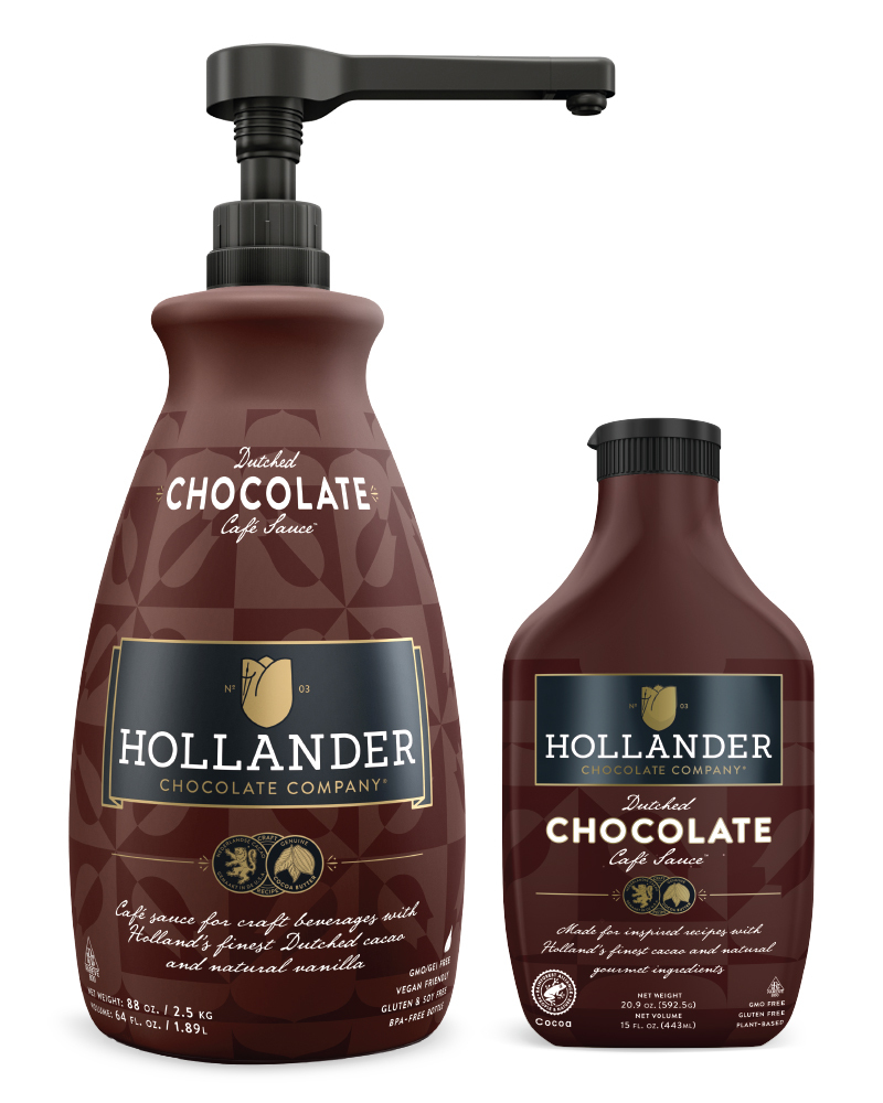 Dutched Chocolate Sauce / White Chocolate Sauce / Caramel Sauce / Velvet Chocolate Powder / Dutched Chocolate Powder Image