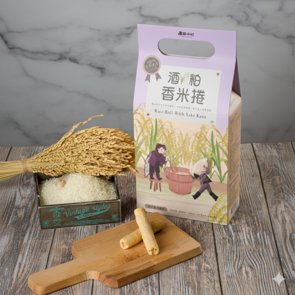 黒ごま・酒粕入り香り米ロール菓子 イメージ