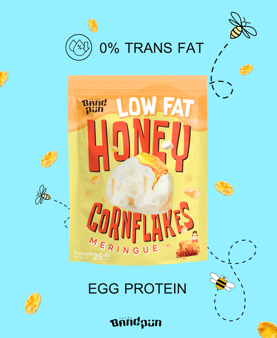 BANGPUN LOW FAT MERINGUE HONEY CORNFLAKES FLAVOUR 25G Image