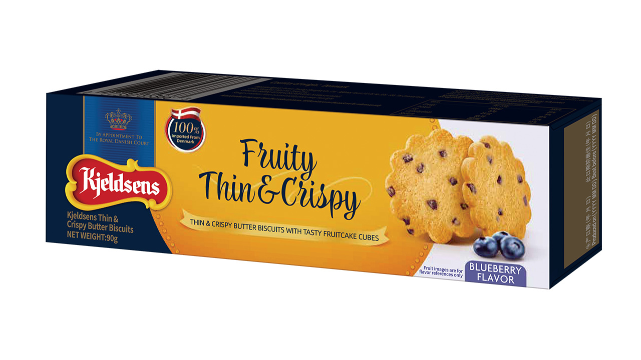 Kjeldsens Fruity Thin & Crispy 90g - Blueberry Flavour Image