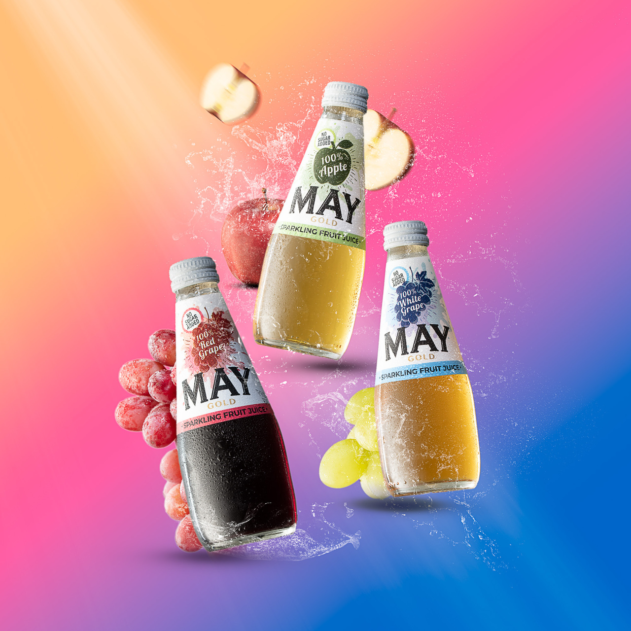 Sparkling juices - MAY  Gold, IBERIA, XANA, EL MAYU, MBusto.  Image