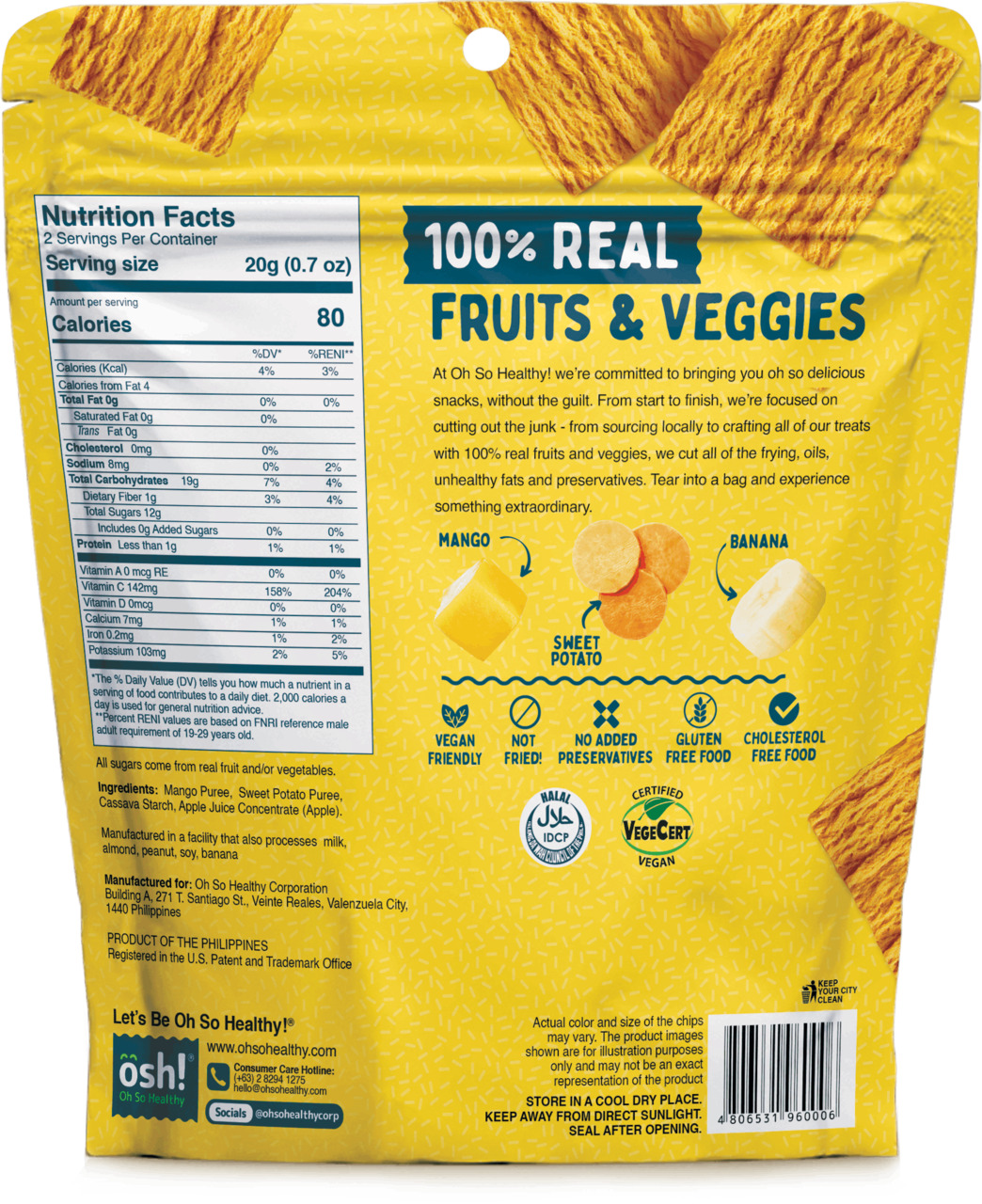 OSH Baked Crisps Mango-Sweet Potato-Banana Image