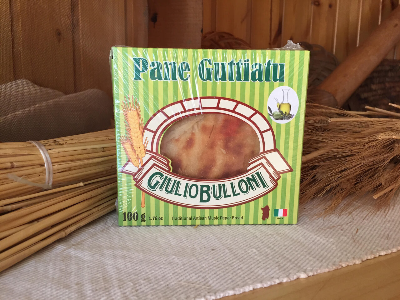 Pane Carasatu Mignon 100g  Bread of Sardinia - Traditional Thin and crispy, handcrafted in Sardinia following authentic recipes. Available Variants: Guttiau, Herbes, Pepper Image