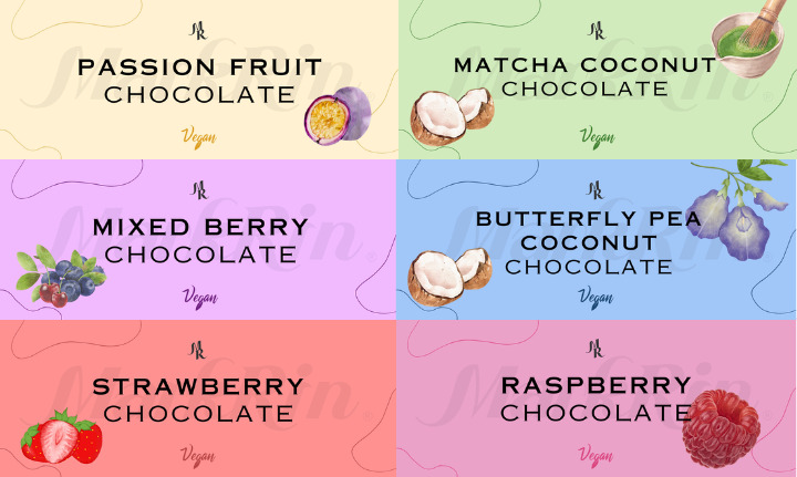 MarkRin Premium Vegan Fruit & Botanical Flavored Chocolate Couverture (Dairy Free / Allergen Free / Soy Free)) Image