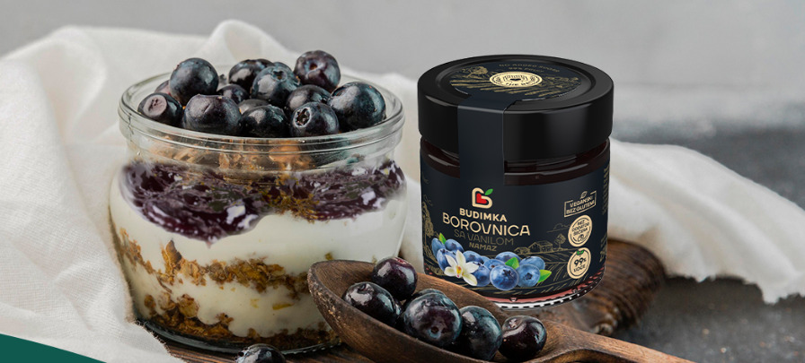 Budimka blueberry with vanilla, 99% fruit spread 250g Image