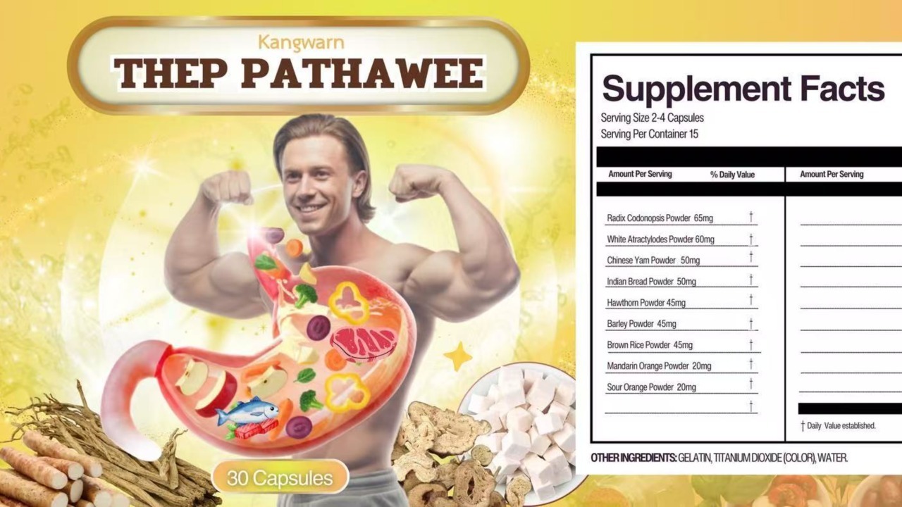 テープ・パタウィー（ディエタリーサプリメント製品） · THEP PATHAWEE (DIETARY SUPPLEMENT PRODUCT) (KANG WAN BRAND) · タイ食品医薬品局（FDA）登録番号： 11-1-00764-5-0103 イメージ